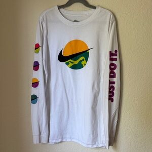 Nike White Long Sleeve with Colorful Graphic